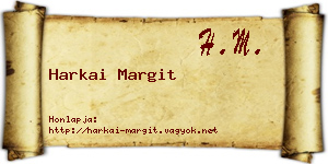 Harkai Margit névjegykártya